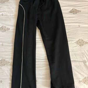 Essentials Black Sweatpants with White Trim
